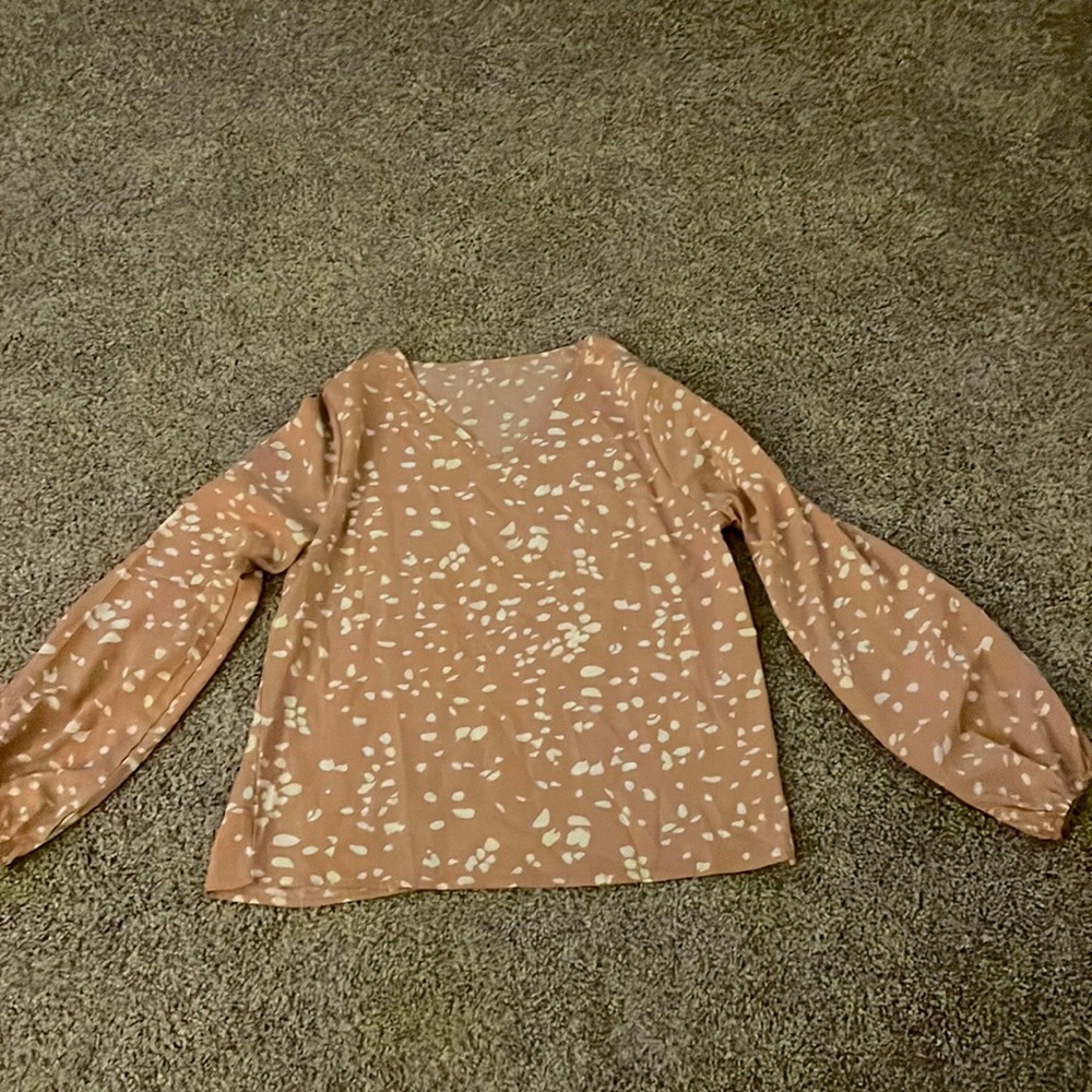 Shein medium blush pink long sleeve blouse